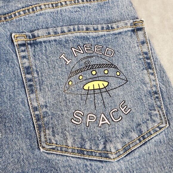 Wild Fable Jeans Womens 8/29r Blue Highest Rise Wide Leg Ankle Graphic Denim - Picture 14 of 14